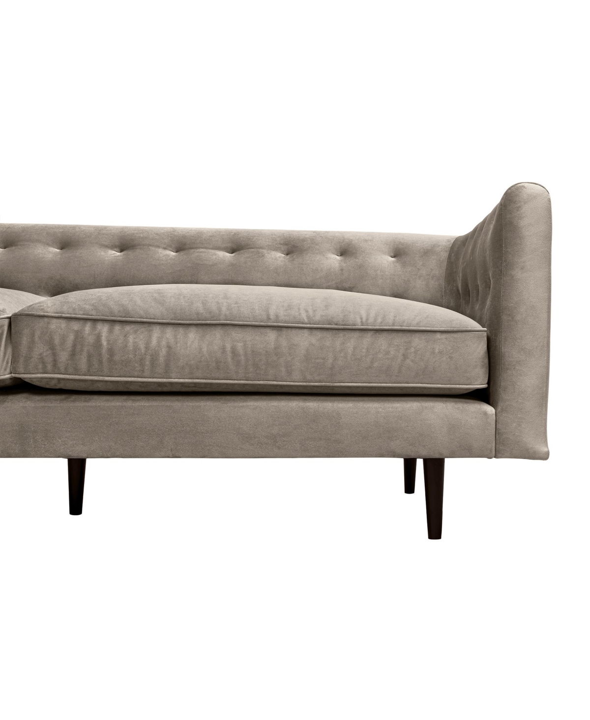 Armen Living Annabelle 80" Velvet With Wood Legs Sofa In Fossil Gray,black