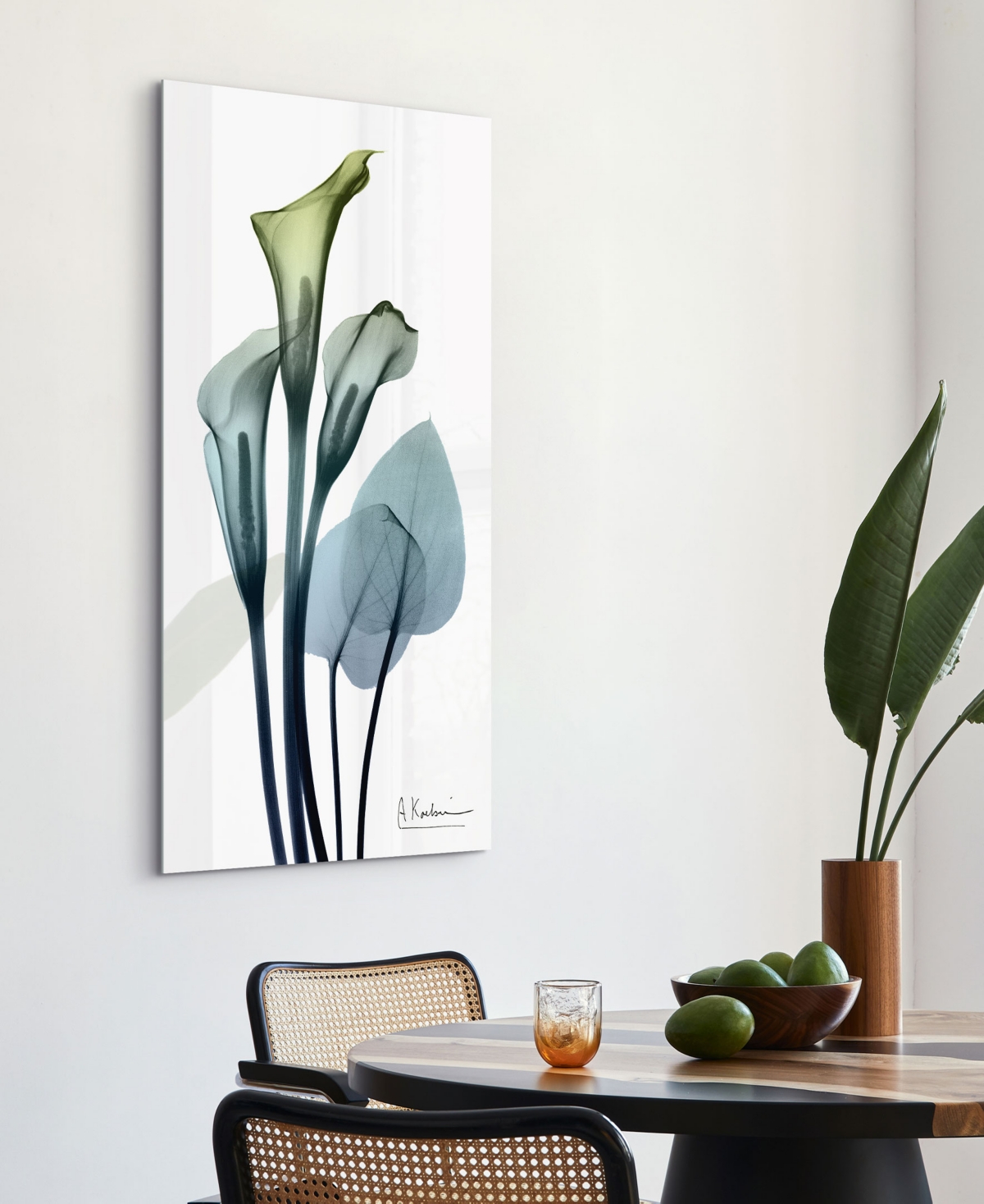 EMPIRE ART DIRECT "CALIA LILY" FRAMELESS FREE FLOATING TEMPERED GLASS PANEL GRAPHIC WALL ART, 48" X 24" X 0.2" 