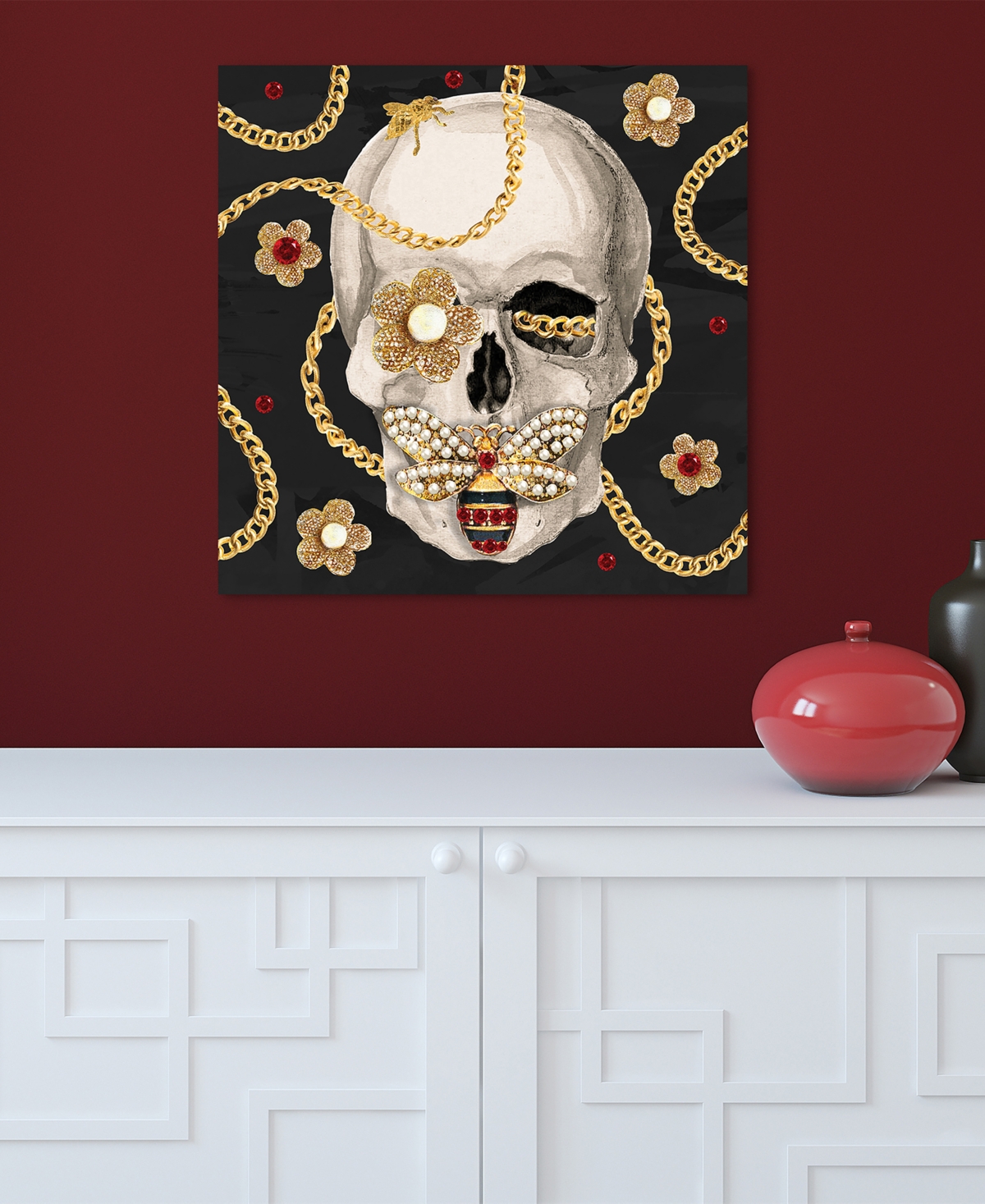 Shop Empire Art Direct "gold-tone Digger" Frameless Free Floating Tempered Glass Panel Graphic Wall Art, 24" X 24" X 0.2" In Multi-color