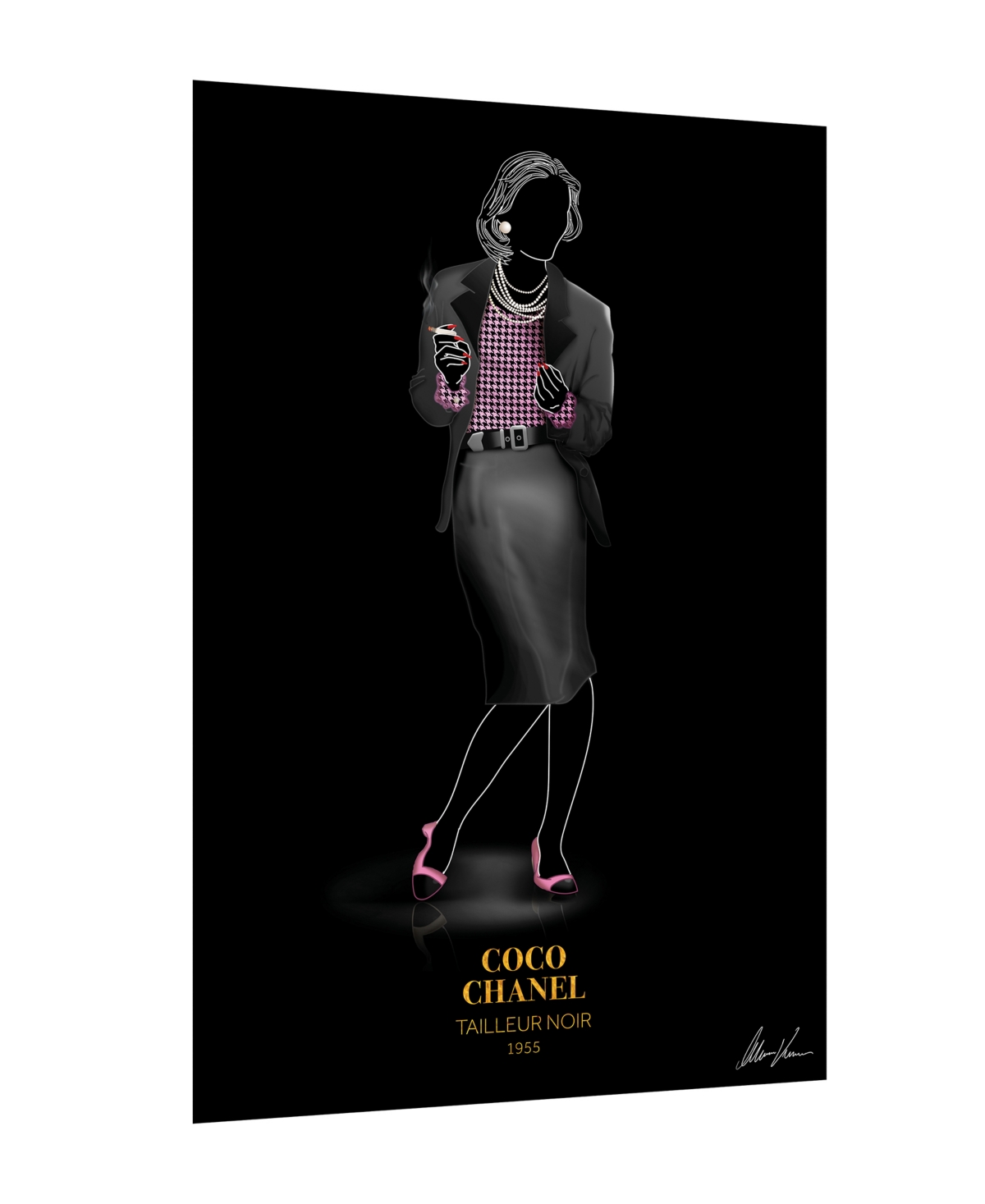 Shop Empire Art Direct "fashion Suit Look" Frameless Free Floating Reverse Printed Tempered Glass Wall Art, 48" X 32" X 0.2 In Purple