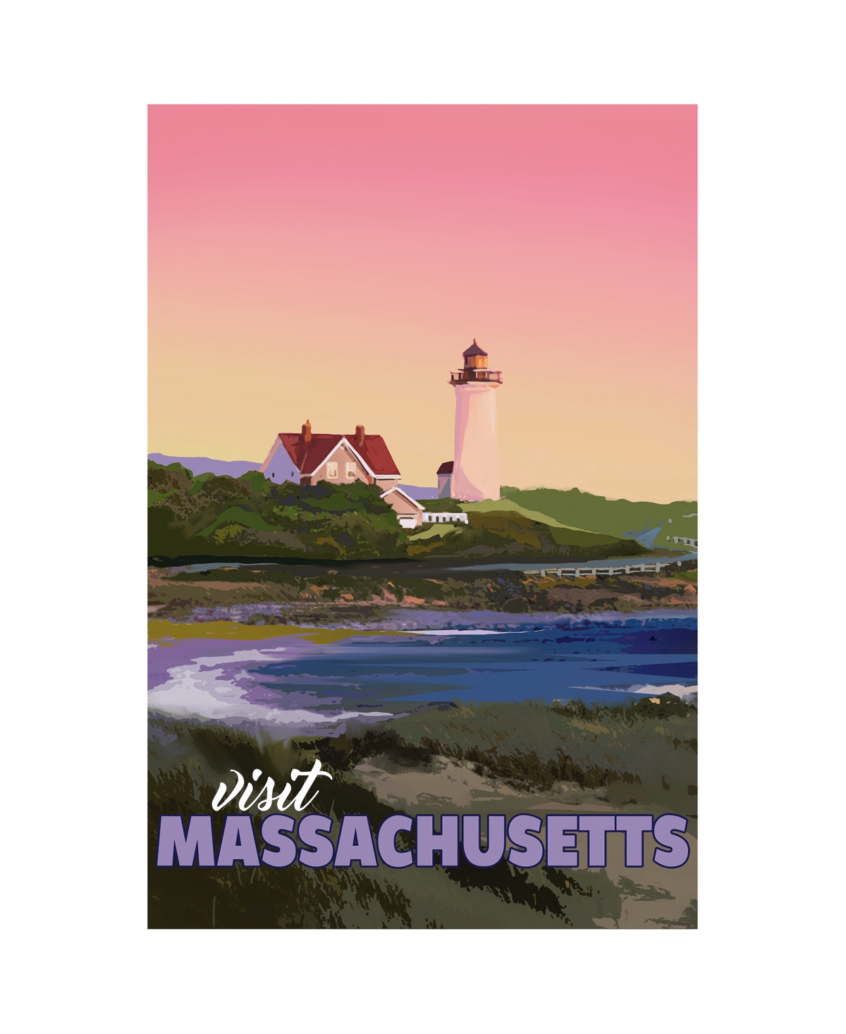 Shop Empire Art Direct "massachusetts Mornings" Frameless Free Floating Tempered Glass Panel Graphic Wall Art, 36" X 24" X  In Multi-color