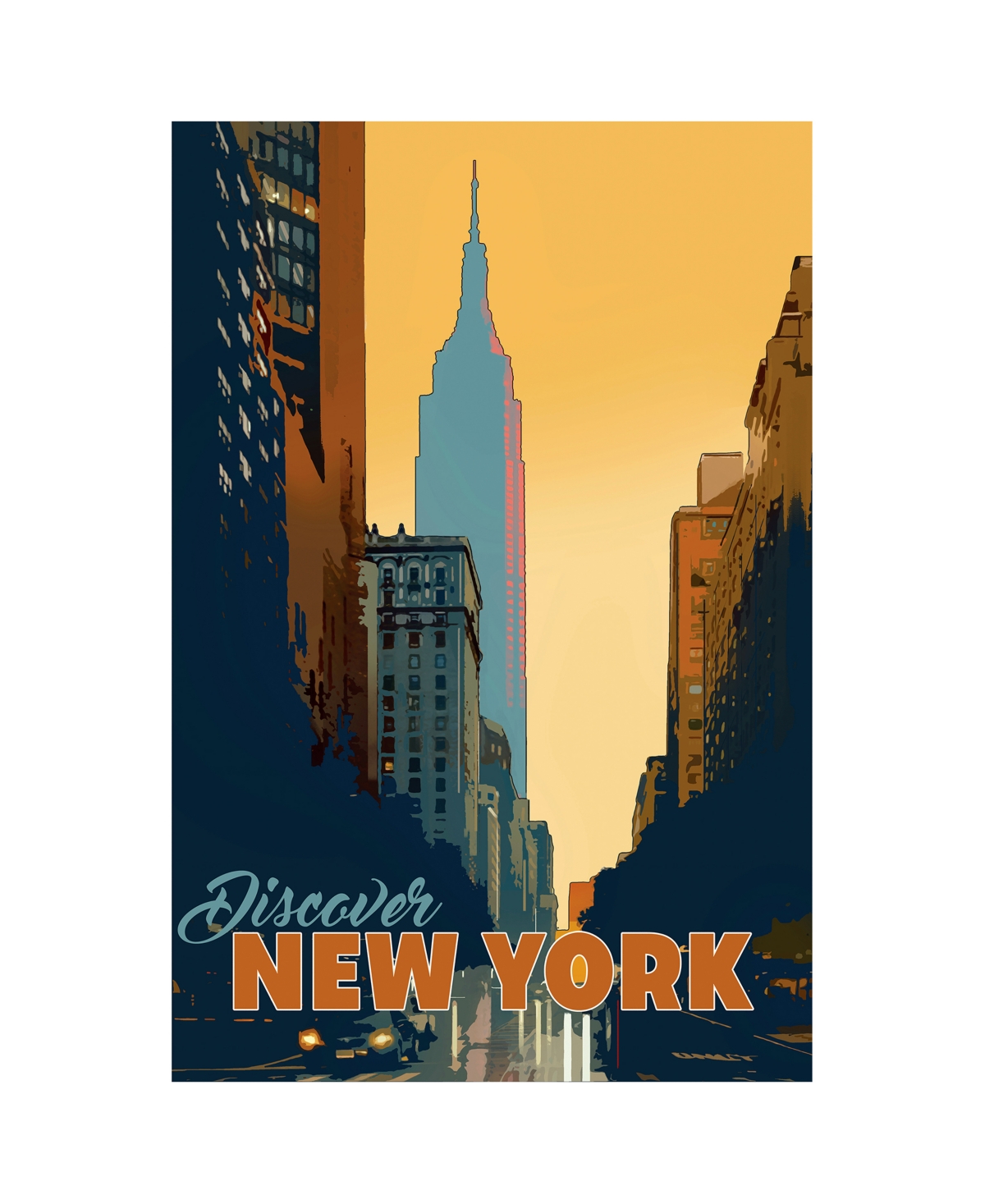 Empire Art Direct "new York Minute" Frameless Free Floating Tempered Glass Panel Graphic Wall Art, 36" X 24" X 0.2" In Multi-color