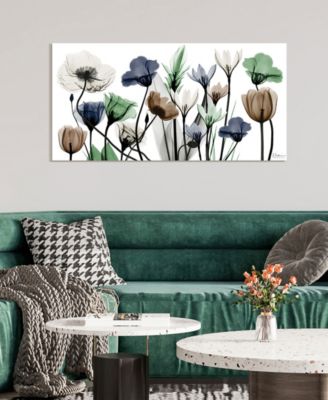"Floral Landscape" Frameless Free Floating Tempered Glass Panel Graphic Wall Art, 24" x 48" x 0.2"