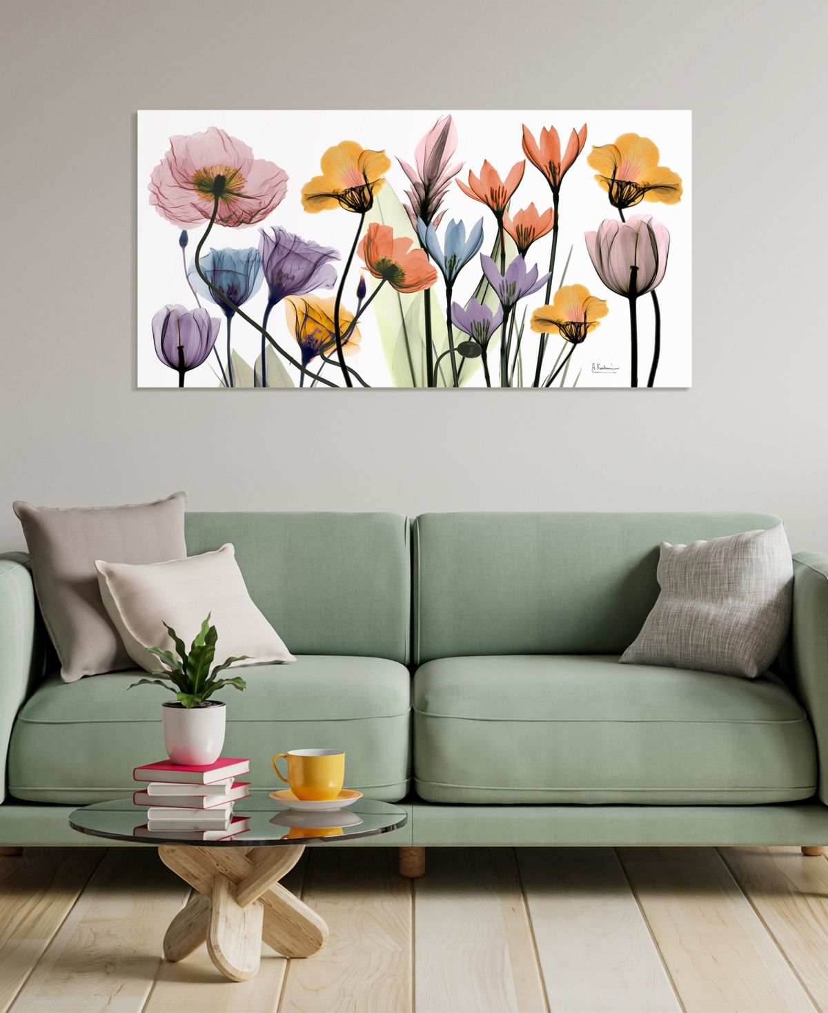 Shop Empire Art Direct "flowerscape Portrait" Frameless Free Floating Tempered Glass Panel Graphic Wall Art, 24" X 48" X 0. In Multi-color