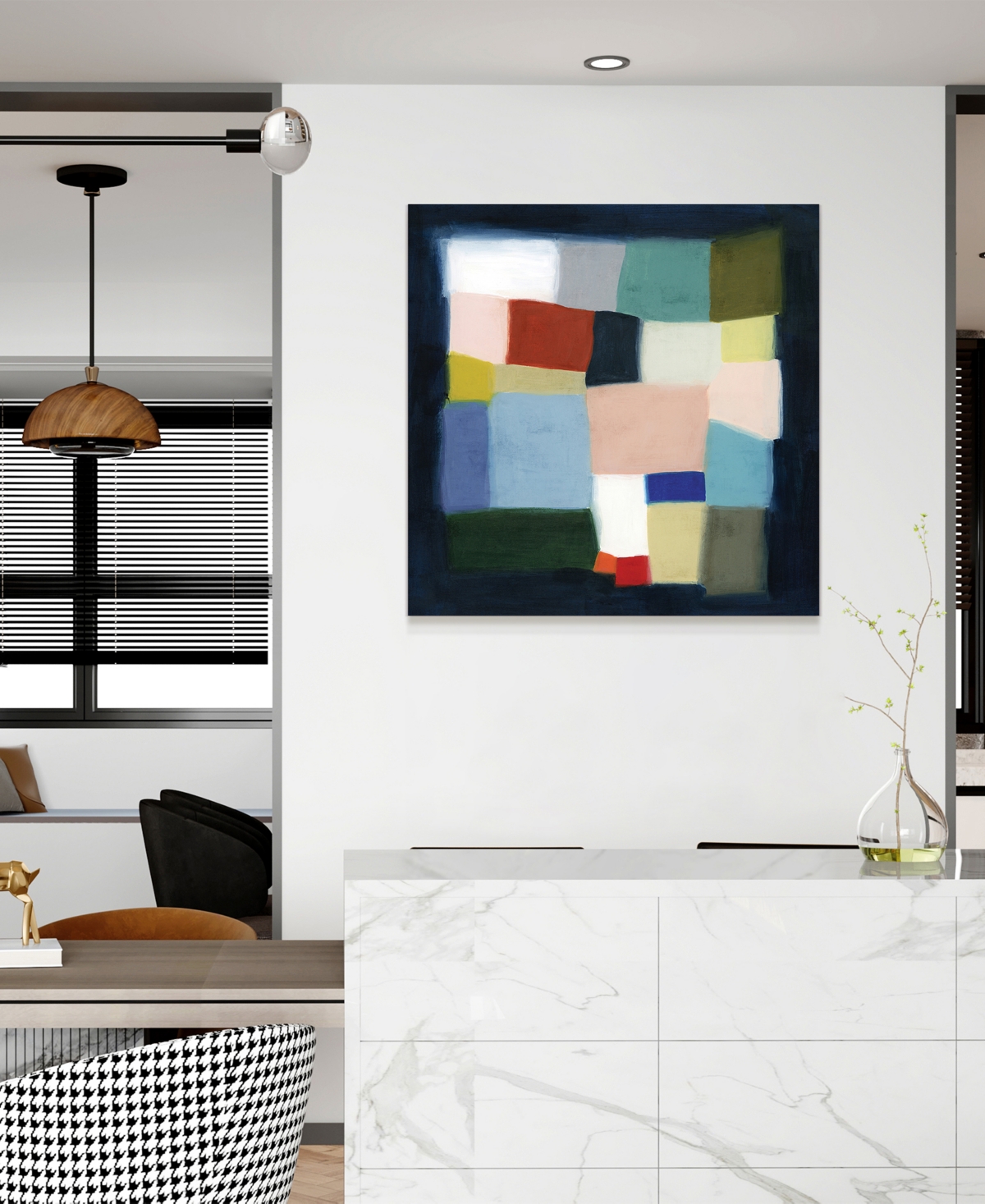 EMPIRE ART DIRECT "CHROMATIC CUBE I" FRAMELESS FREE FLOATING REVERSE PRINTED TEMPERED GLASS WALL ART, 38" X 38" X 0.2" 