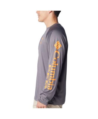Men's Charcoal Tennessee Volunteers Terminal Tackle Omni-Shade Raglan Long Sleeve T-shirt