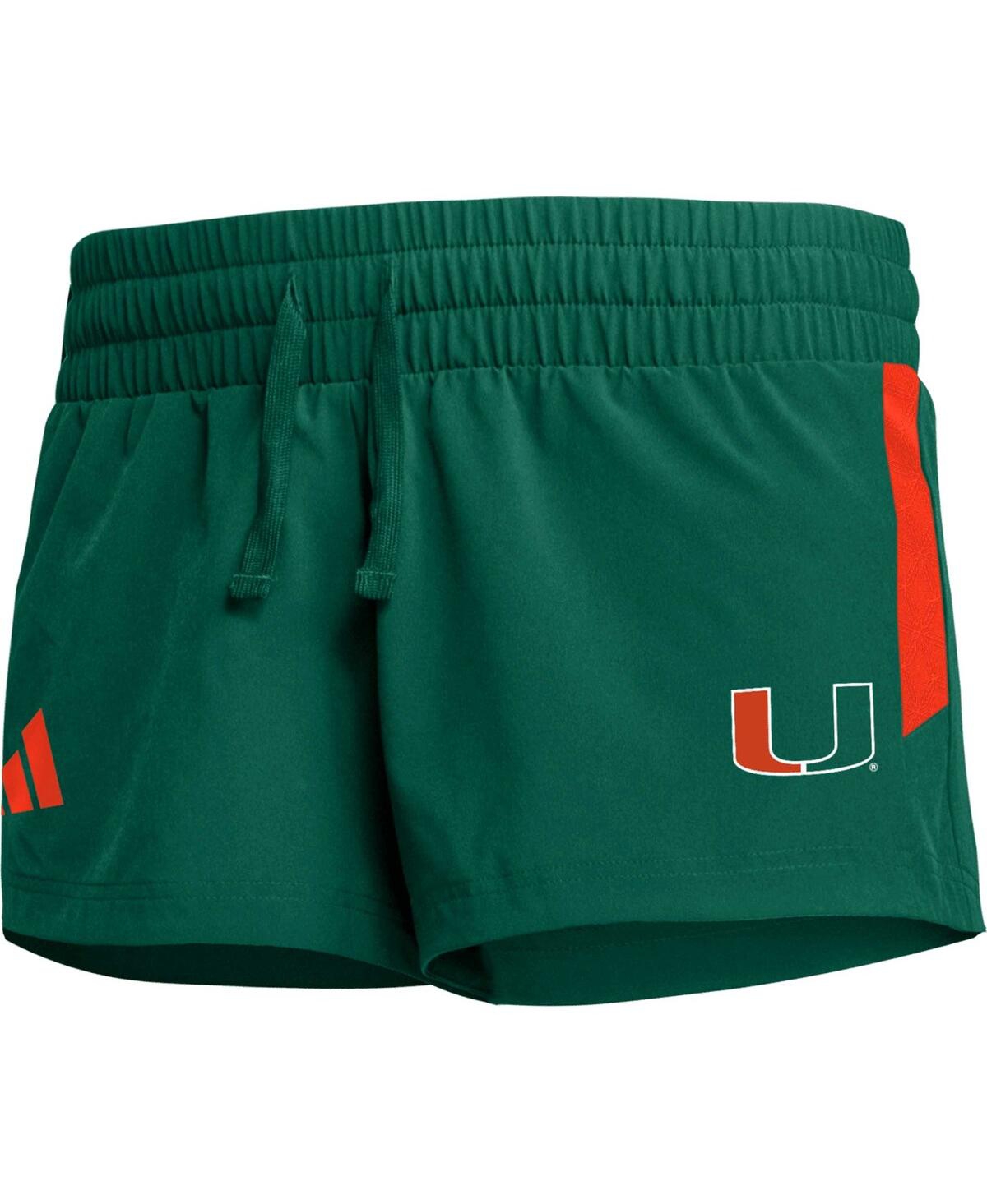 Women's adidasMiami Hurricanes 2023 SidelinePerformance Shorts - Green