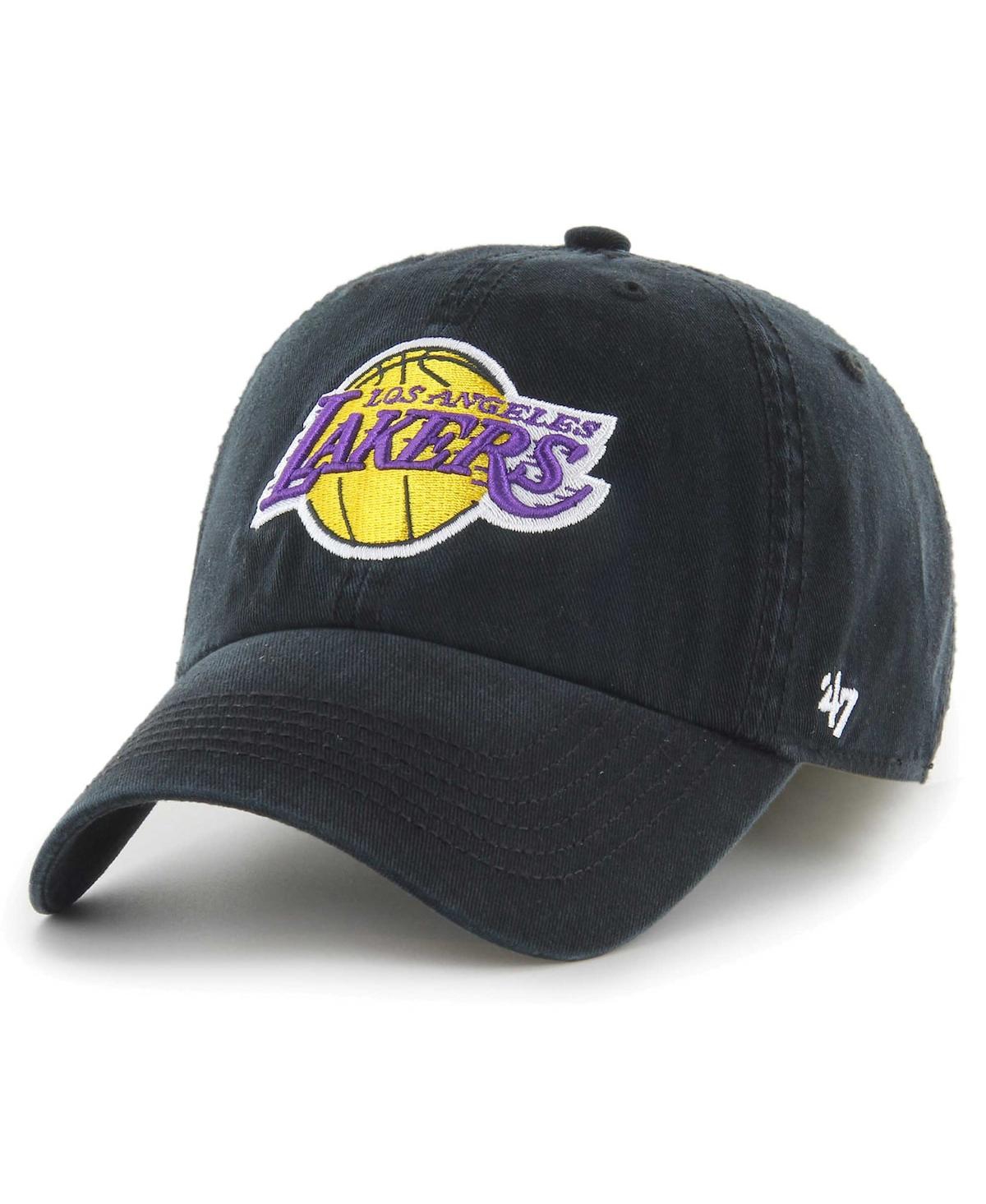 Shop 47 Brand Men's Black Los Angeles Lakers Classic Franchise Fitted Hat