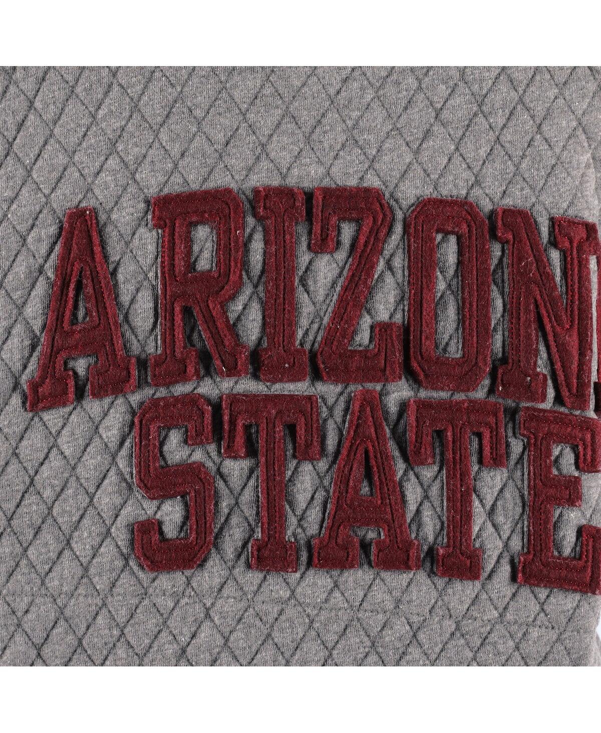 Pressbox Heather Charcoal Arizona State Sun Devils Moose Quilted Pullover Sweatshirt In Heather Charcoal