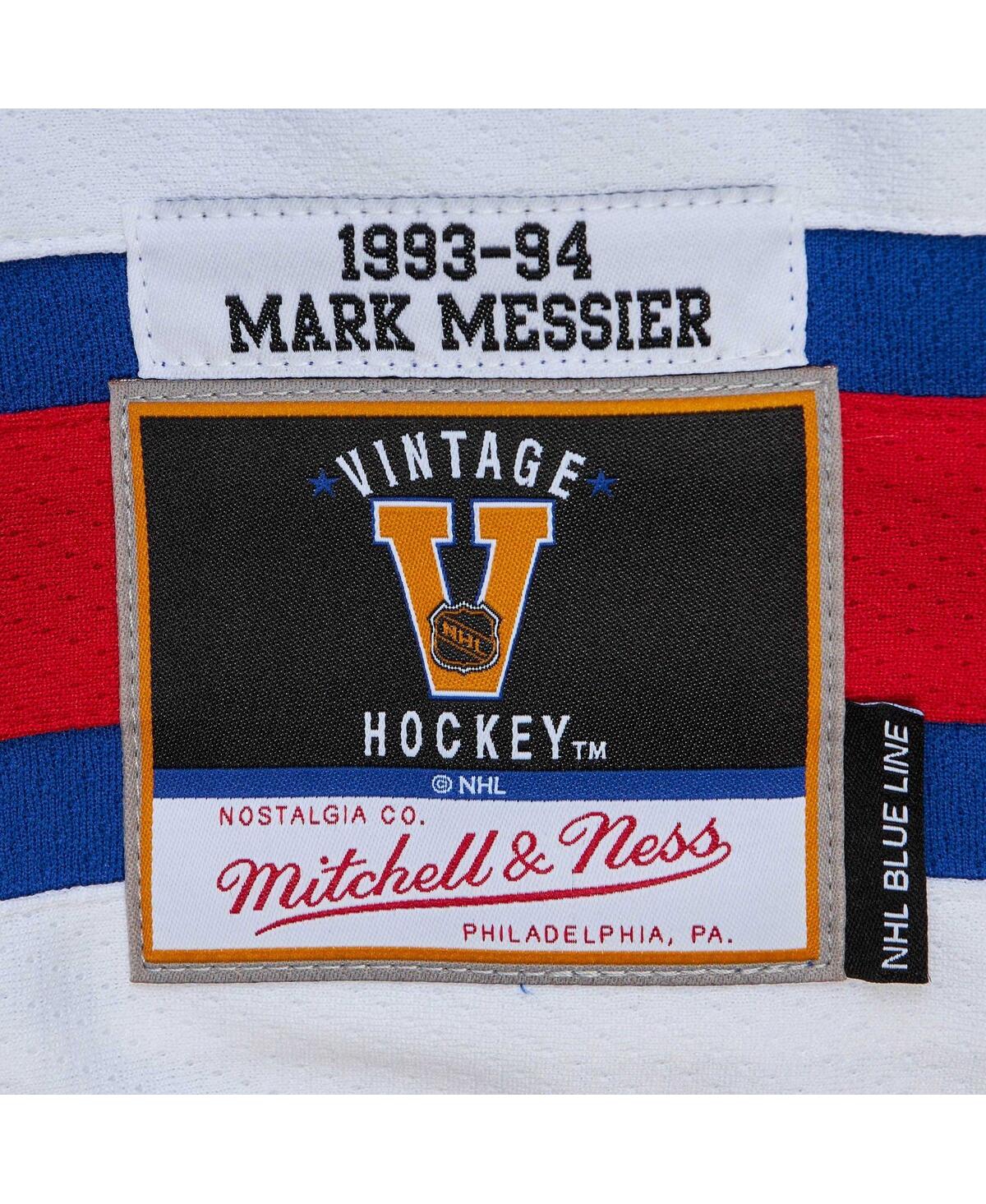 Men's Mitchell & Ness Mark MessierNew York Rangers Big & Tall 2015 Captain PatchLine Player Jersey - Blue