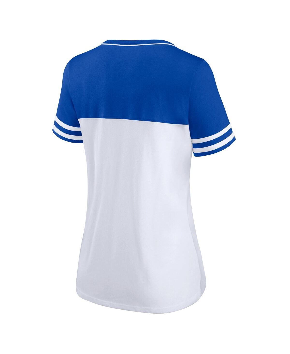 Shop Profile Women's  White, Royal Kentucky Wildcats Plus Size Field Game V-neck T-shirt In White,royal