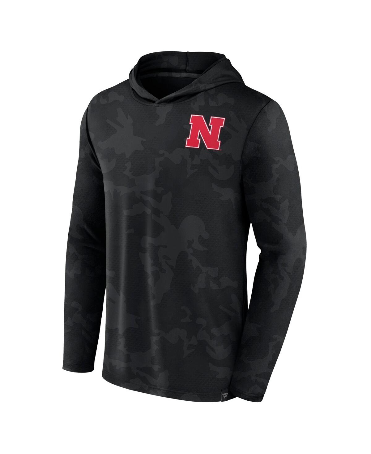 Men's FanaticsNebraska Huskers Camo Hoodie Long Sleeve T-shirt - Black