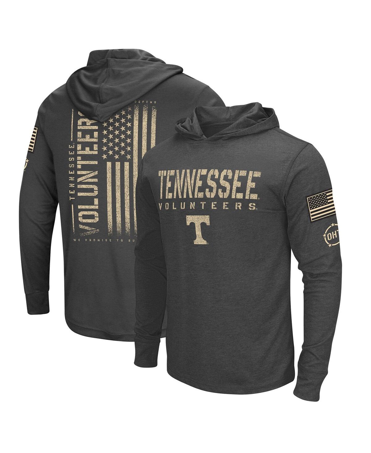 Men's Colosseum Charcoal Distressed Tennessee Volunteers Team Oht Military-Inspired Appreciation Hoodie Long Sleeve T-shirt - Charcoal