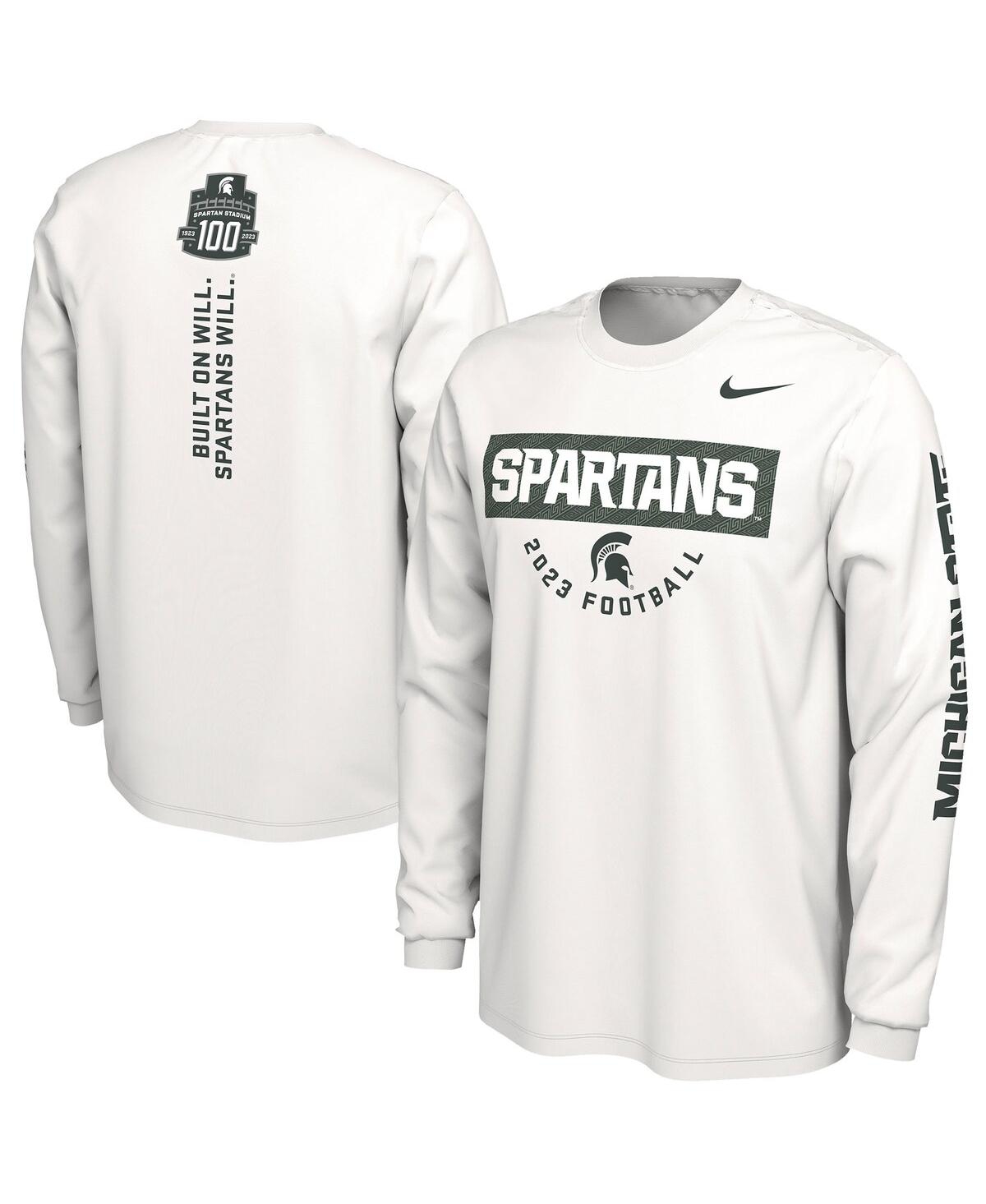 Shop Nike Men's  White Michigan State Spartans 2023 Fan Long Sleeve T-shirt