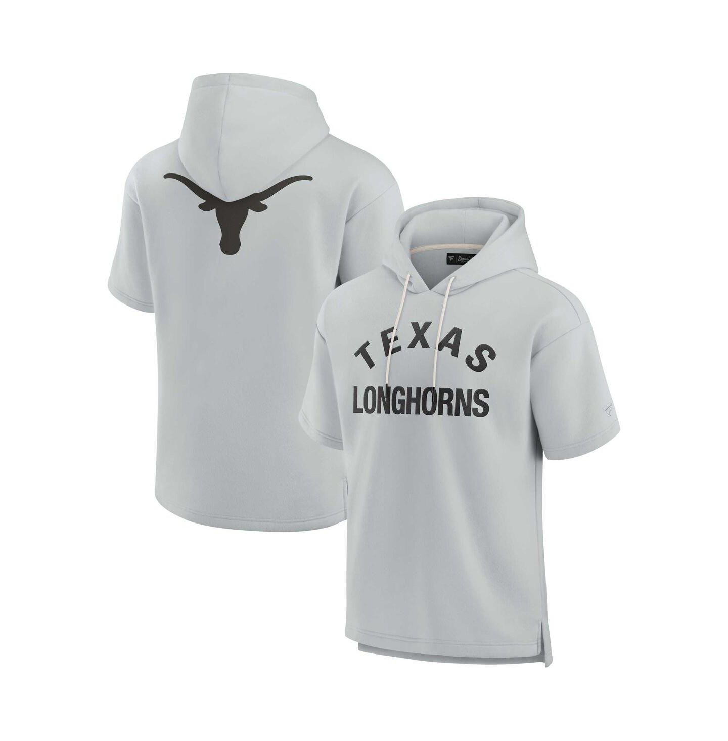 Худи Fanatics Signature Gray Texas Longhorns Super Soft Fleece Short Sleeve Pullover — фото 1