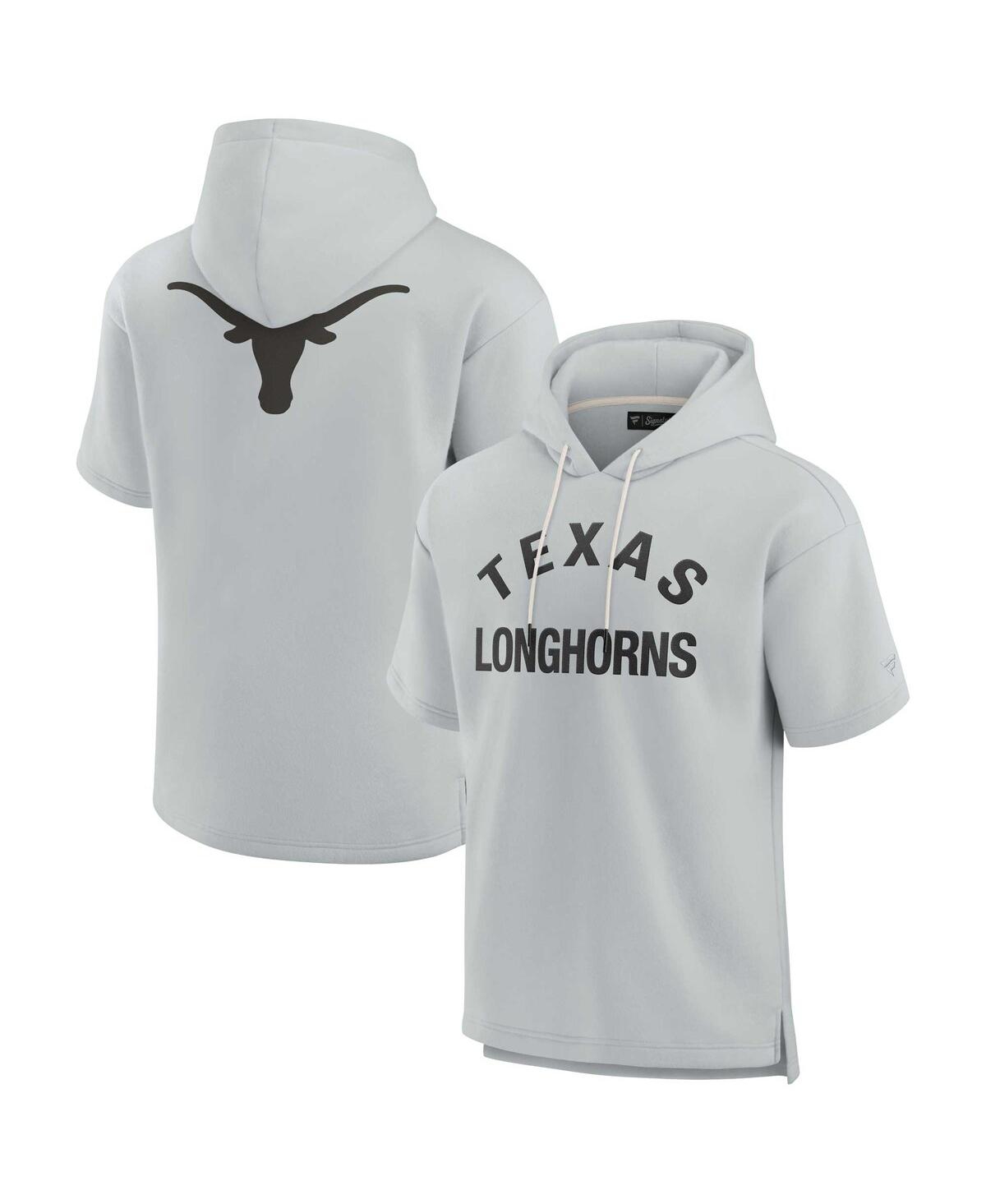 Fanatics Signature Unisex  Gray Texas Longhorns Super Soft Fleece Short Sleeve Pullover Hoodie In Gray
