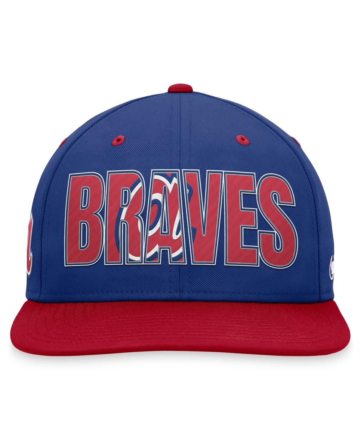 Shop Nike Men's  Royal Atlanta Braves Cooperstown Collection Pro Snapback Hat