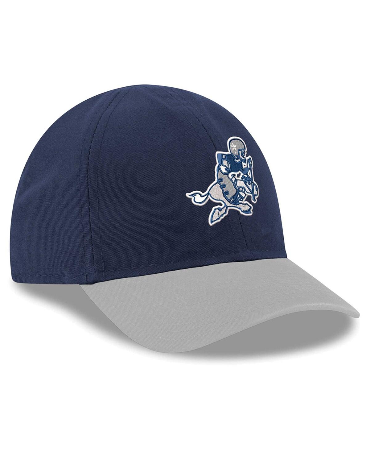 Shop New Era Infant Boys And Girls  Navy, Silver Dallas Cowboys Retro Joe My 1st 9twenty Adjustable Hat In Navy,silver