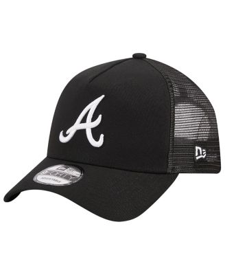 Men's Black Atlanta Braves A-Frame 9FORTY Trucker Adjustable Hat
