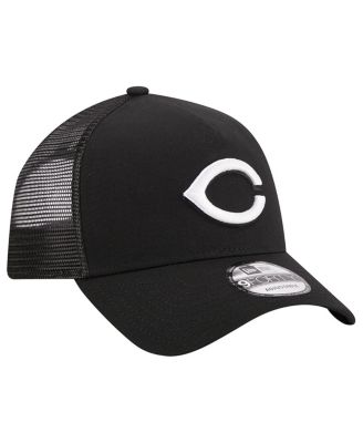 Men's Black Cincinnati Reds A-Frame 9FORTY Trucker Adjustable Hat