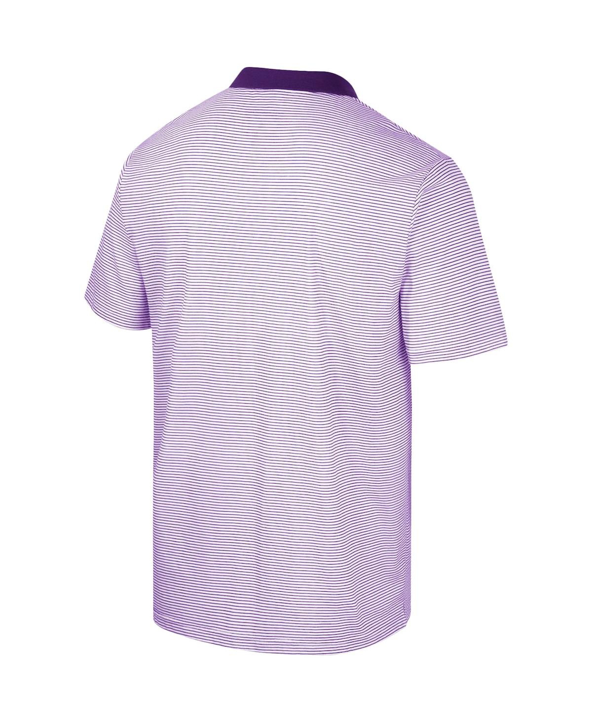 Colosseum Men's  Purple, White Clemson Tigers Print Stripe Polo Shirt In Purple,white