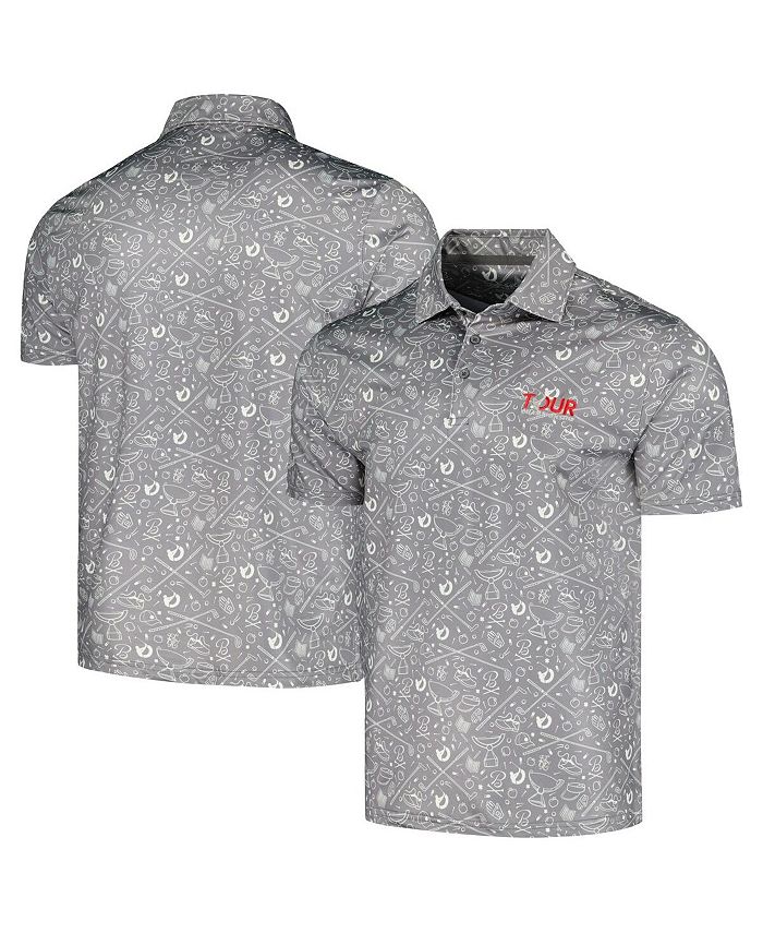 Barstool Golf Men's Gray TOUR Championship Printed Polo Shirt - Macy's
