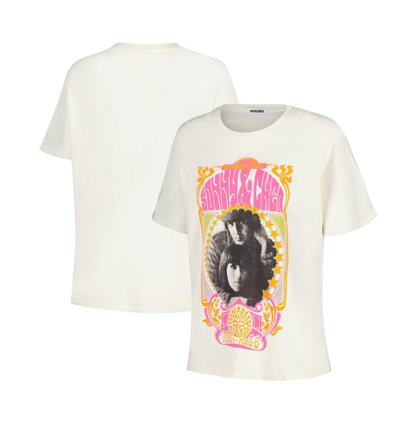 Женская футболка Daydreamer Cream Distressed Sonny & Cher Melody Fair Boyfriend — фото 1