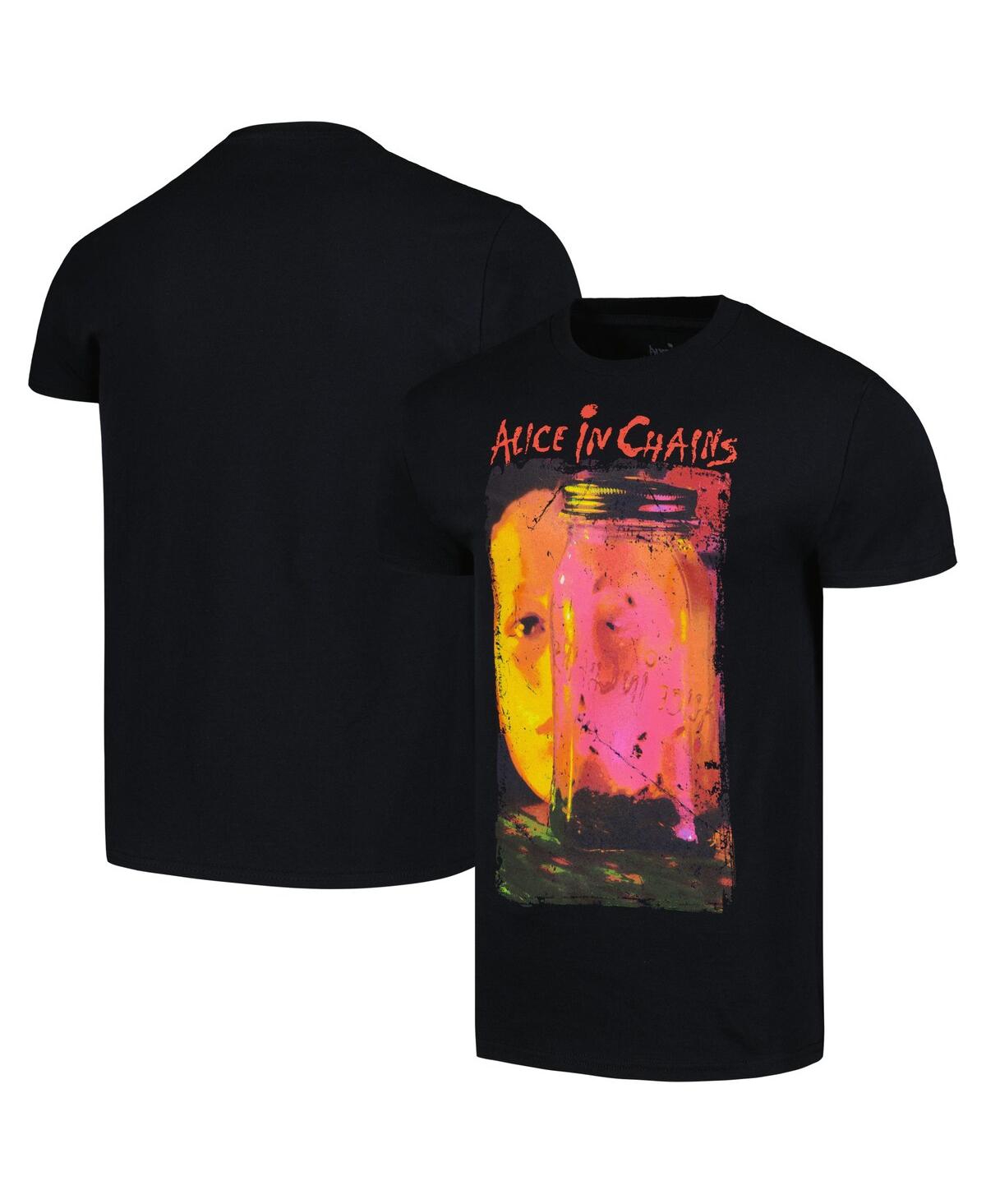 Manhead Merch Men's Black Alice In Chains Jar Of Flies T-shirt
