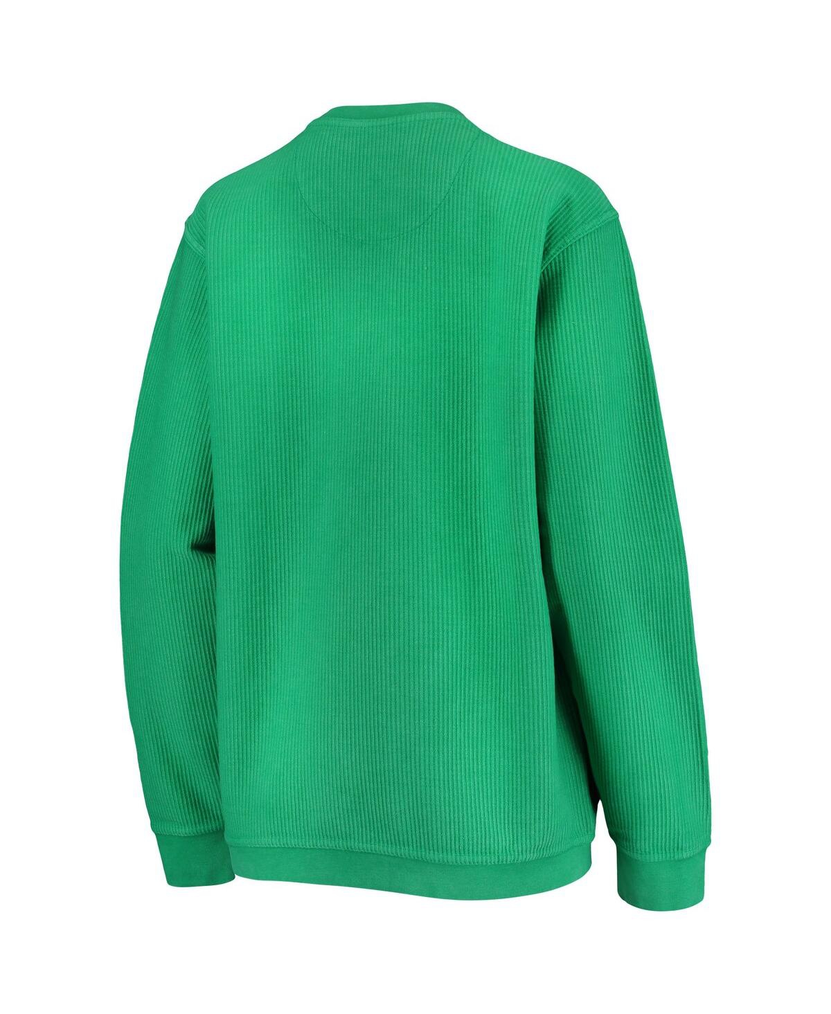Women's PressboxDistressed Notre Dame Fighting Irish Comfy Cord Vintage-Like Wash Basic Arch Pullover Sweatshirt - Green
