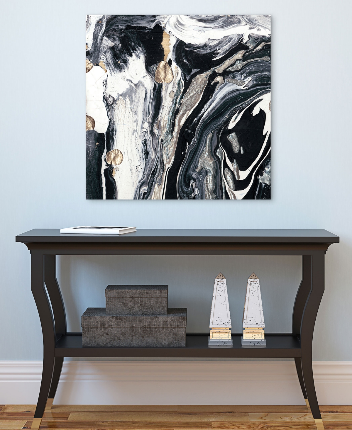 Empire Art Direct Ebony & Ivory A Wall Art In Black,gray,gold