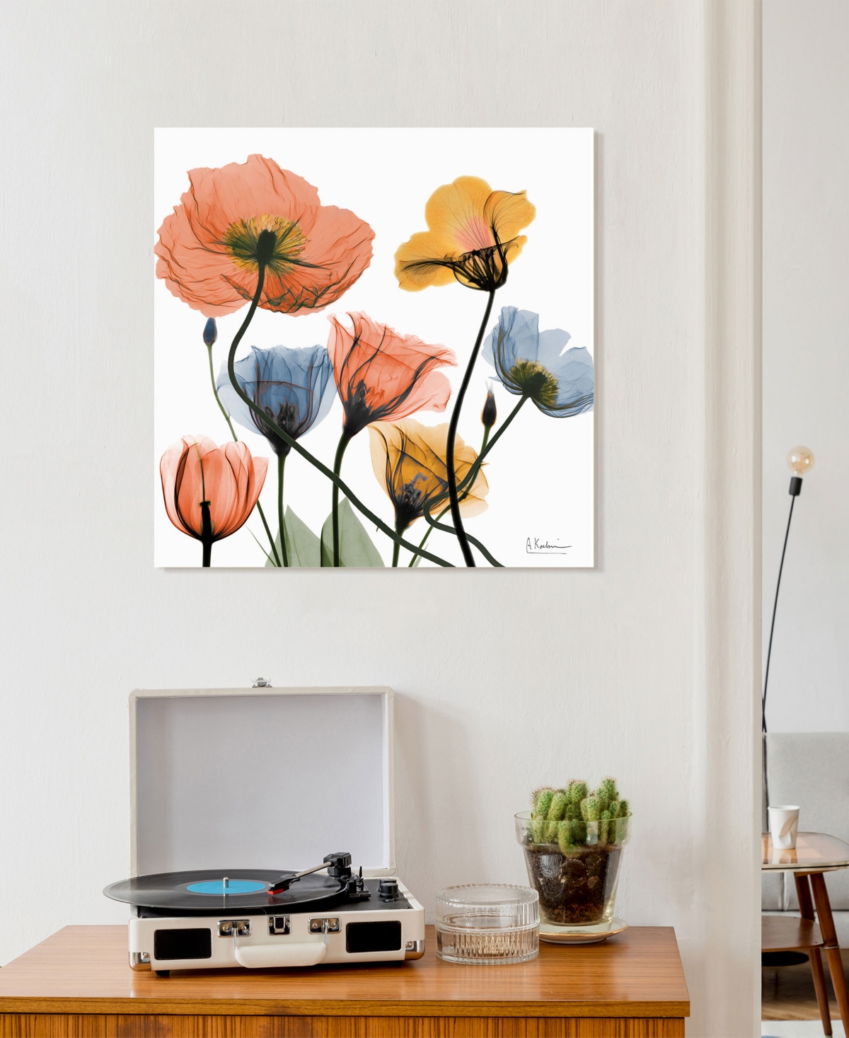 Empire Art Direct "flowers And Ferns" Frameless Free Floating Tempered Glass Panel Graphic Wall Art, 24" X 24" X 0.2" In Multi-color