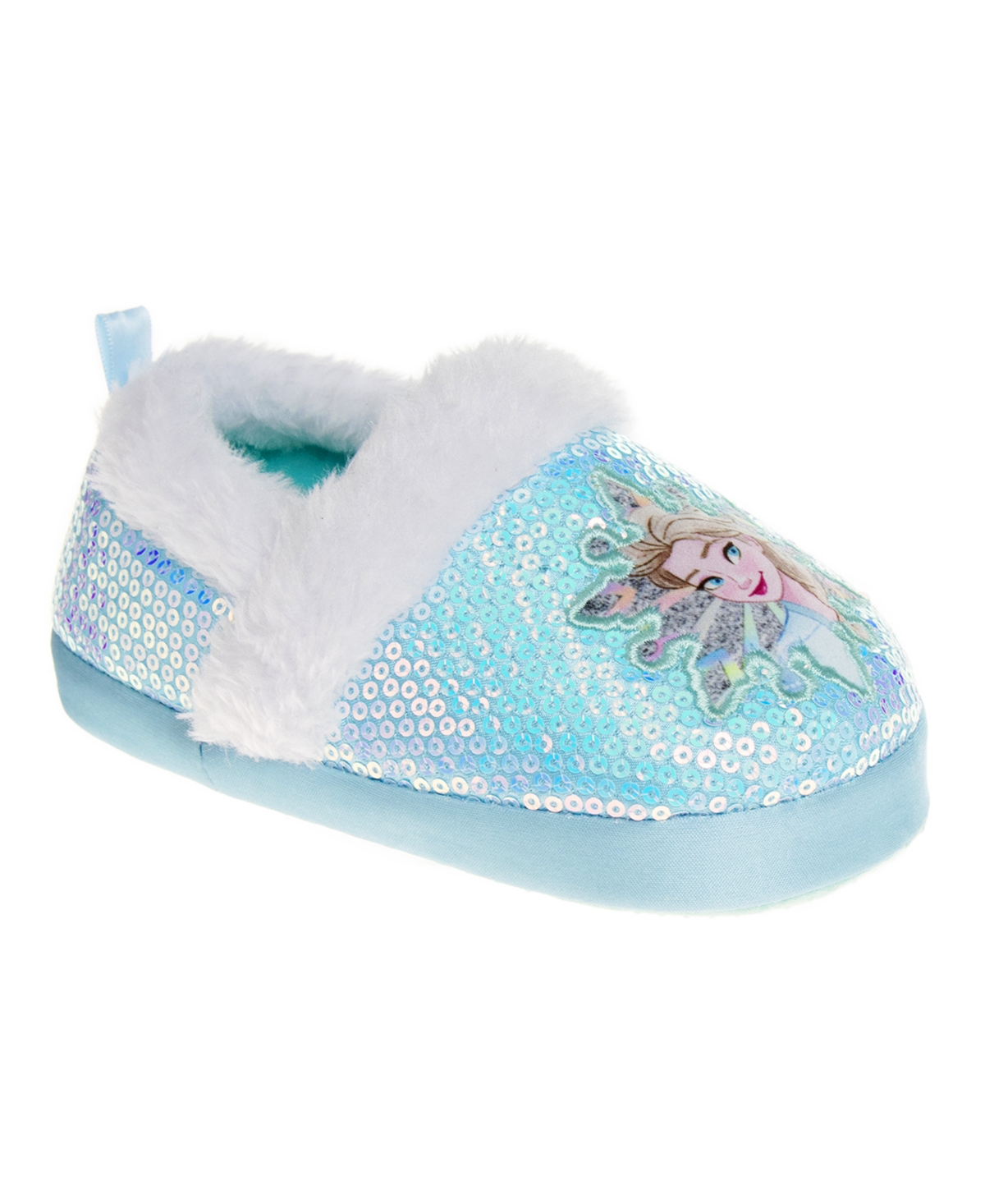 Disney Kids' Toddler Girls Frozen Cheerful Sisters Dual Sizes House Slippers In Blue
