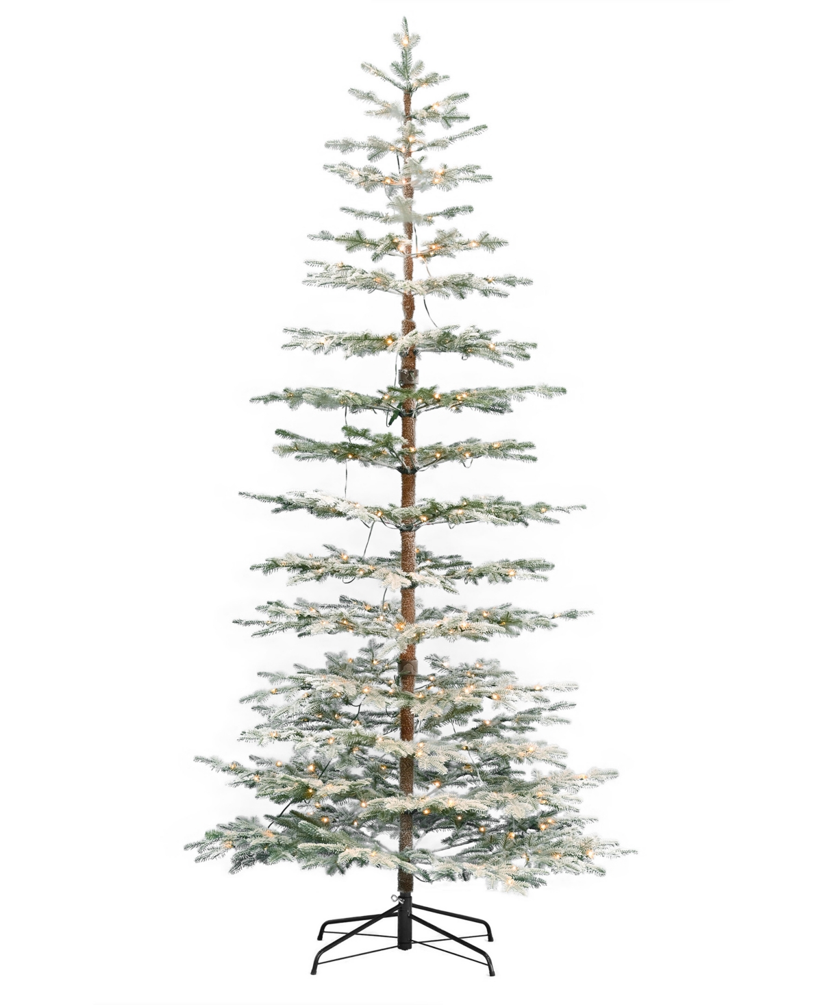 Sierra Pine 9' Pe Lightly Flocked Tree, 2255 Tips, 400 Warm LEDs, Remote, Storage Bag, Ez-Connect Pole - White