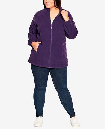 Plus size polar fleece jacket sales