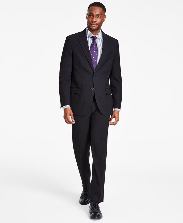 Nautica - Men's Modern-Fit Bi-Stretch Black Suit