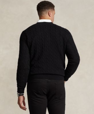 Men's Big & Tall Cable-Knit Wool-Cashmere Sweater