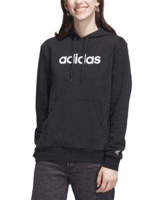 아디다스 Adidas Womens Fleece Linear Logo Pullover Hoodie