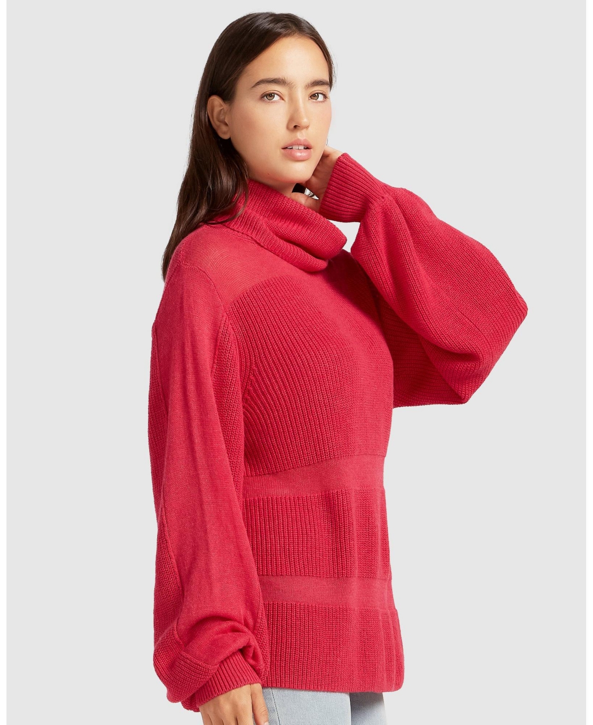 Belle & Bloom Women's Nevermind Sheer Panelled Knit Sweater