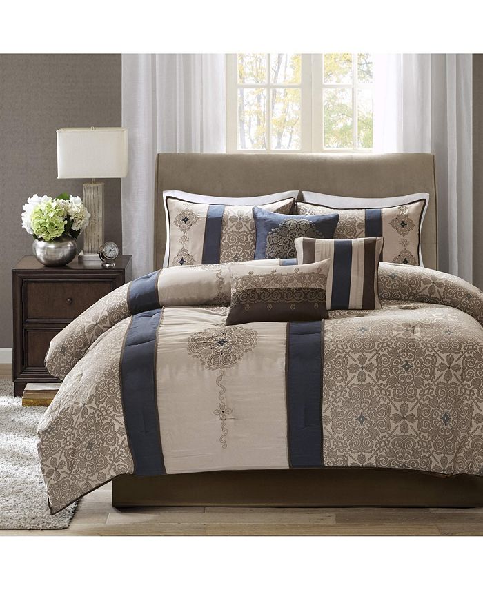 Gracie Mills Kurtis Jacquard Comforter Set with Throw Pillows Macy's