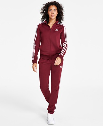adidas Women's 3-Stripes Tricot Track Jacket & Tapered Track Pants - Macy's