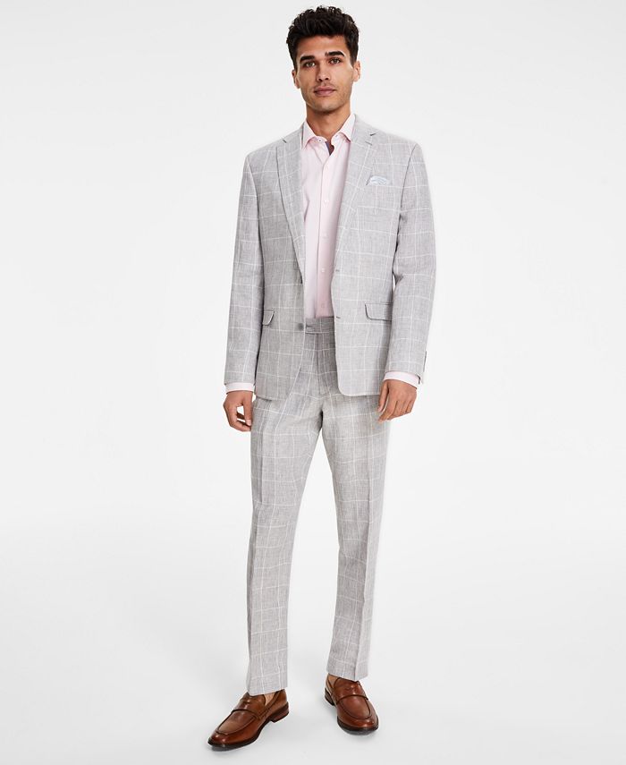 Bar III Men's Slim Fit Linen Suit Jackets Pink Size 40 main image 1