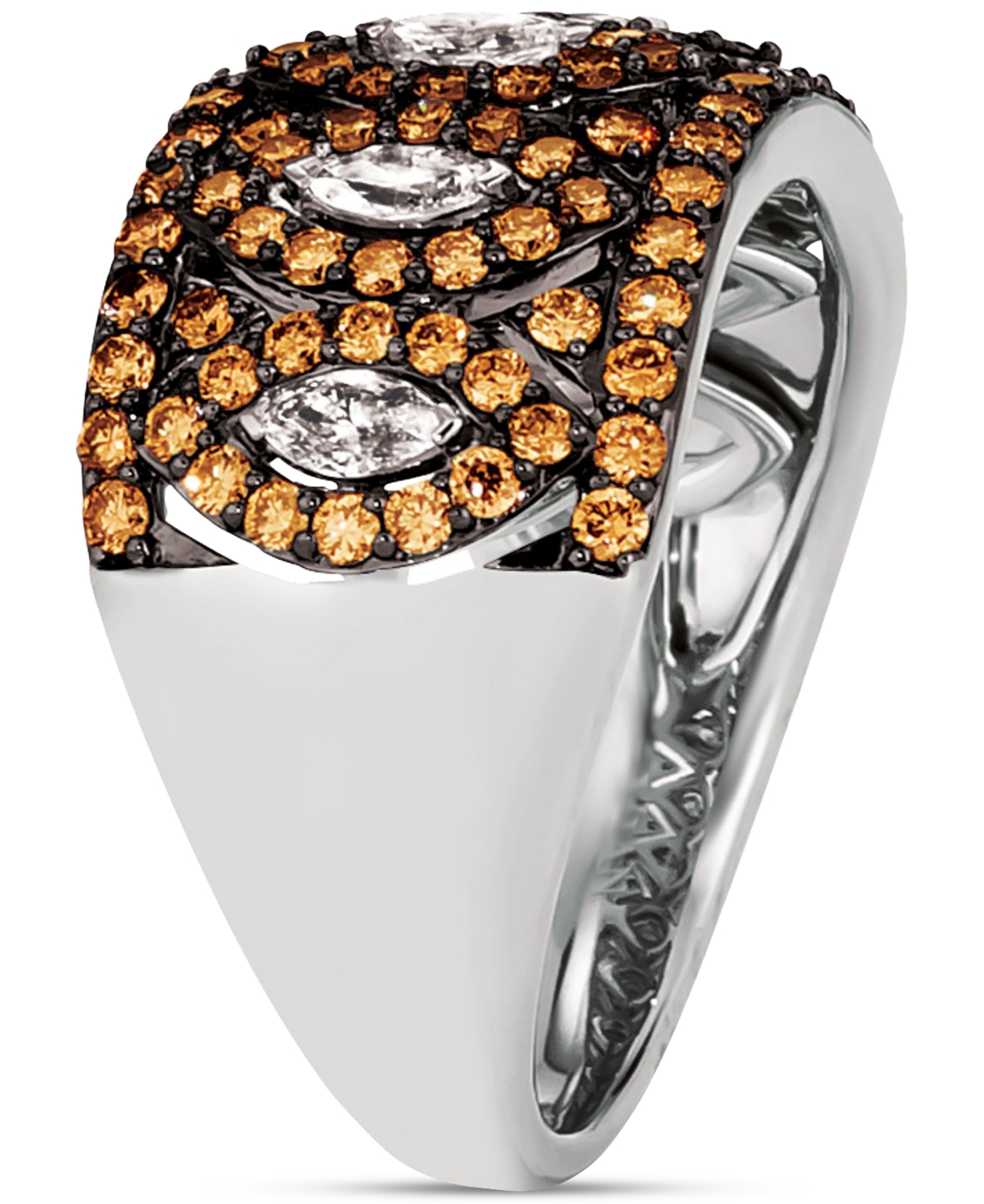 Shop Le Vian Vanilla Diamond & Chocolate Diamond Ring (1-1/5 Ct. T.w.) In Platinum In P Ring