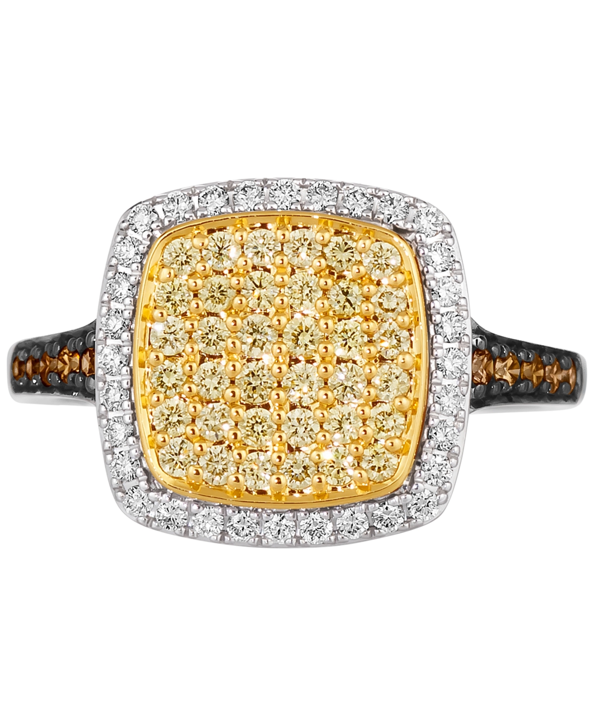 Shop Le Vian Chocolatier Sunny Yellow Diamond, Vanilla Diamond, & Chocolate Diamond Ring (5/8 Ct. T.w.) In 14k Tw In K Two Tone Gold Ring