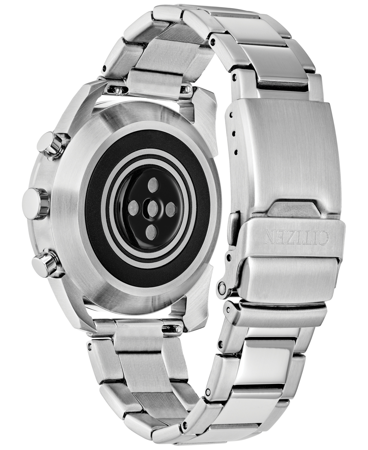 Shop Citizen Men's Cz Smart Hybrid Sport Stainless Steel Bracelet Smart Watch 43mm In Silver