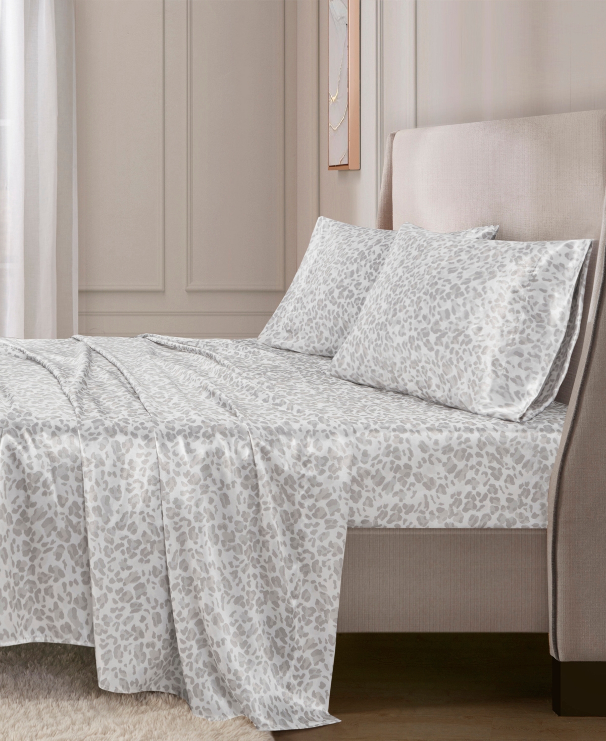 Madison Park Essentials Printed Satin Sheet Set, Twin