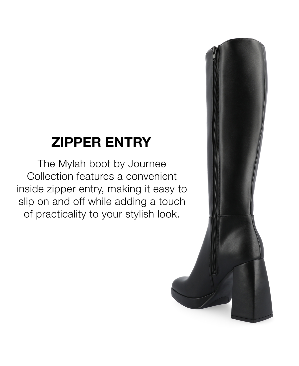 Journee Collection Women's Mylah Platform Block Heel Knee High Boots