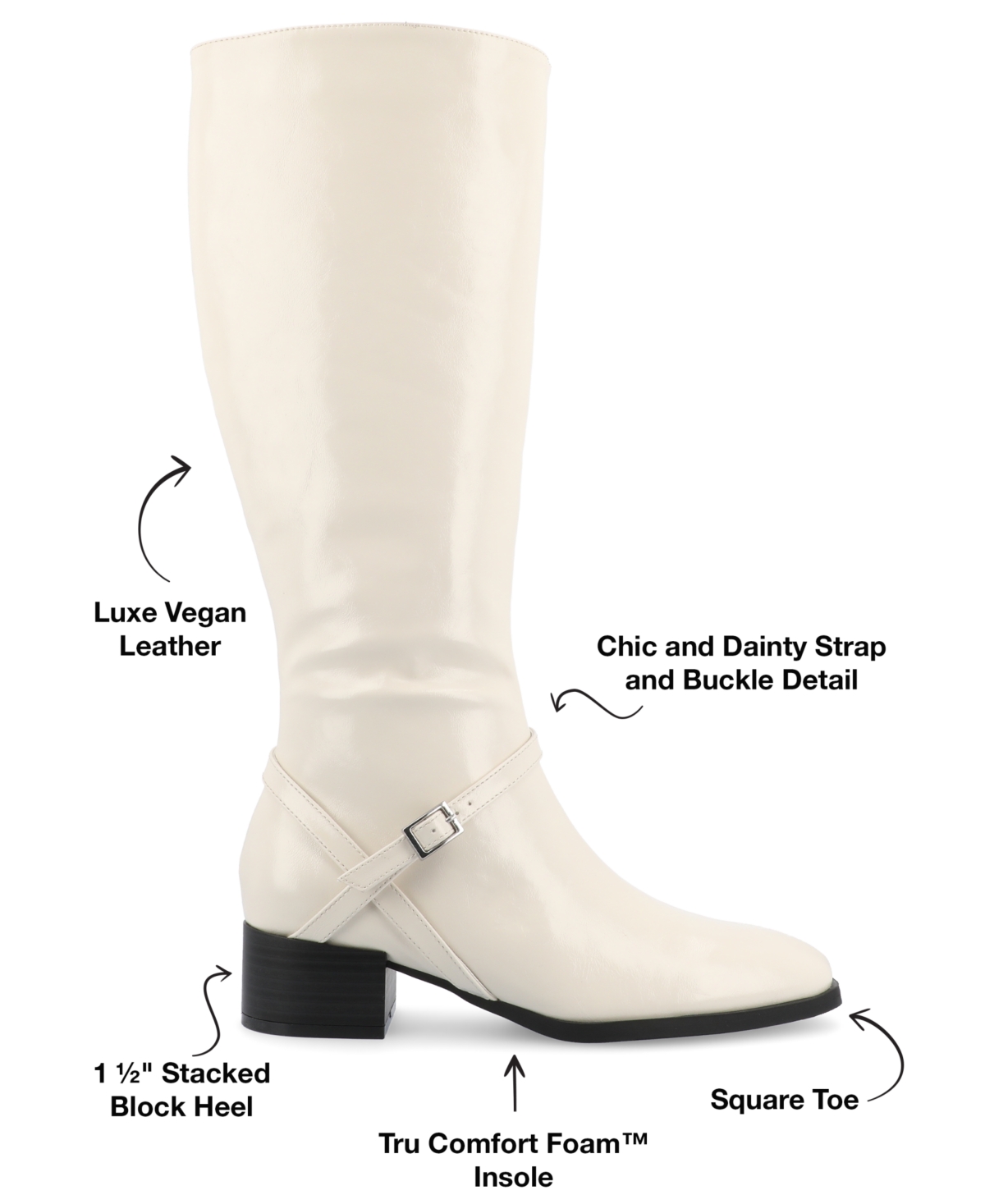 Journee Collection Women's Rhianah Block Heel Knee High Riding Boots
