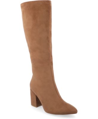 Journee Collection Women's Ameylia Extra Wide Calf Block Heel Knee High Boots