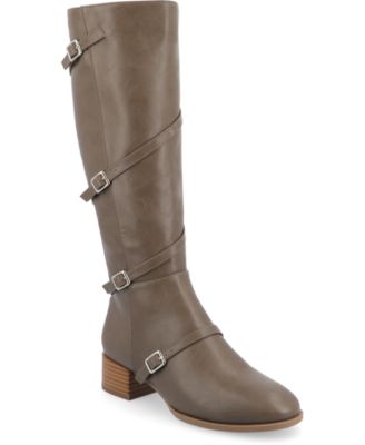 Women's Elettra Block Heel Buckle Detail Knee High Boots