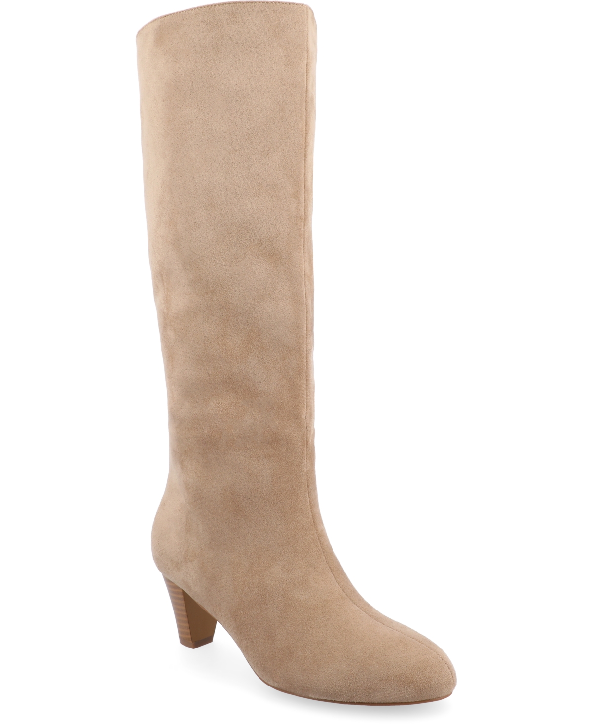 Journee Collection Women's Jovey Regular Calf Boots In Taupe,suede